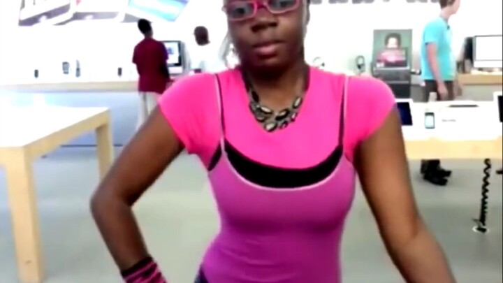 Dancing in the Apple Store Girl
