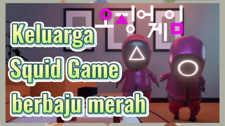 Keluarga Squid Game berbaju merah