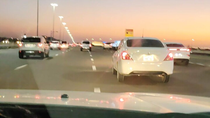Sunset Moments on the Roads of Abu Dhabi