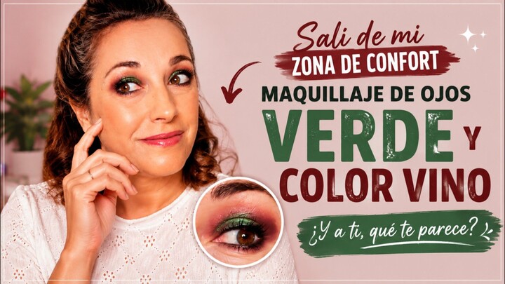 Maquillaje de ojos VERDE y COLOR VINO 💚🍷 | Me salí de mi zona de confort