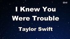 I Knew You Were Trouble Taylor Swift Karaoke With Guide Melody
