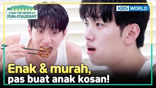 [IND/ENG] Kombinasi menu yang pas buat anak kosan!! | Fun-Staurant | KBS WORLD TV 240708