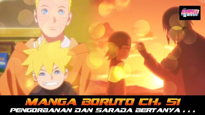 MANGA BORUTO 51 "PENGORBANAN" DAN SARADA BERTANYA MANGEKYO SHARINGAN PADA SASUKE DI EP 170