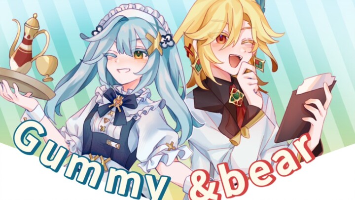 [Genshin Impact /MEME]Tiền bối là hai chú thỏ tai cụp!? Fa Lushan & chú gấu Gummy của Kawei