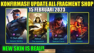 KONFIRMASI! UPDATE ALL FRAGMENT SHOP MOBILE LEGENDS FEBRUARI 2023 | UPDATE SKIN STAR TERBARU RILIS