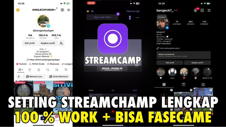 Cara Live Game Di Tiktok Menggunakan Aplikasi StreamChamp !! Lengkap 100% + Bisa Fasecame