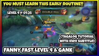 FANNY EARLY GAME ROUTINE FOR FAST LEVEL 4 AND GANKING | FANNY TIPS & TRICKS | MLBB