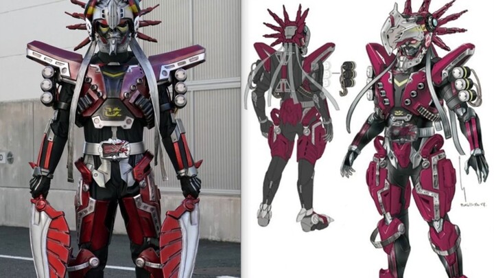 Comparison of the suits and designs of the new monsters of the Magic Robot and Decade (01 & Decade)