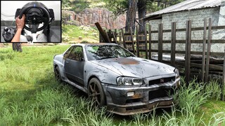 Rebuilding Nissan Skyline R34 GTR | Forza Horizon 5 | Steering Wheel Gameplay