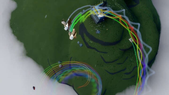 That day we picked up a newbie, and we carefully taught her how to draw a rainbow in the sky.