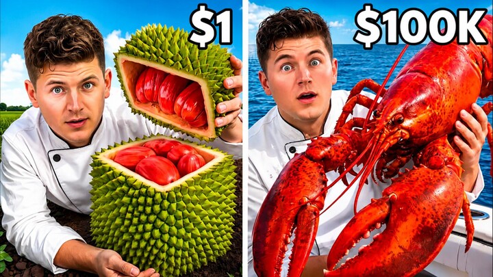 $1 vs $100000 Rare Food Challenge