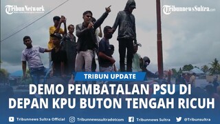 Unjuk Rasa Protes Pembatalan PSU Pemilu 2024 di Depan KPU Buton Tengah Berujung Ricuh