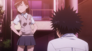 A Certain Scientific Railgun famous scene: enthusiastic citizen Misaka Mikoto