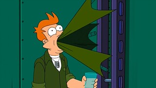 Futurama: Kacang jeli ajaib berubah menjadi tenda saat terkena air, dan Fry yang rakus ingin mencoba