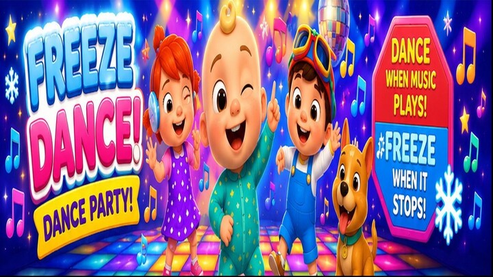 ❄️ Freeze Dance Party! 🎵 | Fun Dance Song for Kids | SunnyBop Kids