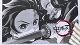 Drawing of Kamado Nezuko and Kamado Tanjirou