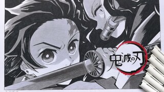 Quá trình vẽ Kamado Hanako và Kamado Tanjirou