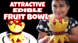 How To Make A Unique Fruit Bowl From Cantaloupe/ Fruit carving tutorial