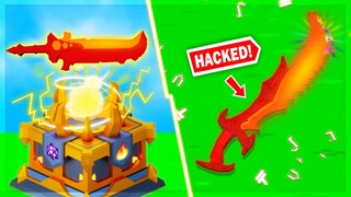 Enchanted *RAGEBLADE* is HACKED! in ROBLOX Bedwars...