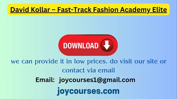 David Kollar – Fast-Track Fashion Academy Elite