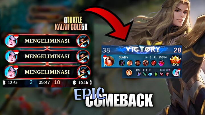 GAMEPLAY LANCELOT EPIC COMEBACK STRUGGLE EARLY SAMPAI MUSUH PERFECT TURTLE & 5 RIBU PERBEDAAN GOLD