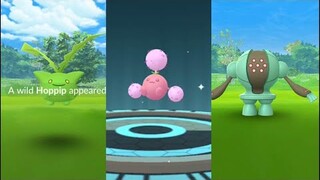 Shiny Hoppip learns Acrobatic c-moves when evolve into Jumpluff.