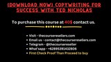 [Download Now] Copywriting For Success with Ted Nicholas