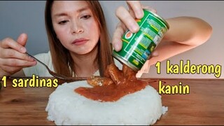 MUKBANG/ISANG KALDERONG KANIN AT ISANG LATANG SARDINAS COllab@Lunch Break ASMR