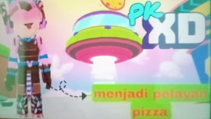 Saya akan menjadi pelayanan pizza di PK XD Indonesia 🙂