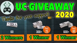 How to get free PUBG Mobile UC | 60, 300 and 600 UC - Giveaway thanks 😊😊