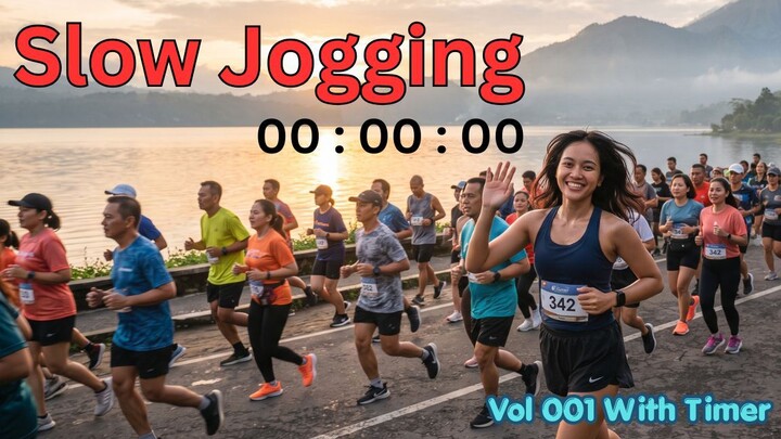 Slow Jogging Music Vol. 001 🎵 | 1 Hour Fun & Happy Music | 180 BPM + Countdown Timer ⏱️**