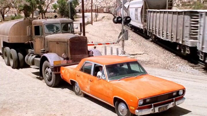 The showdown between a car and a tanker truck—whichever one will have the last laugh?