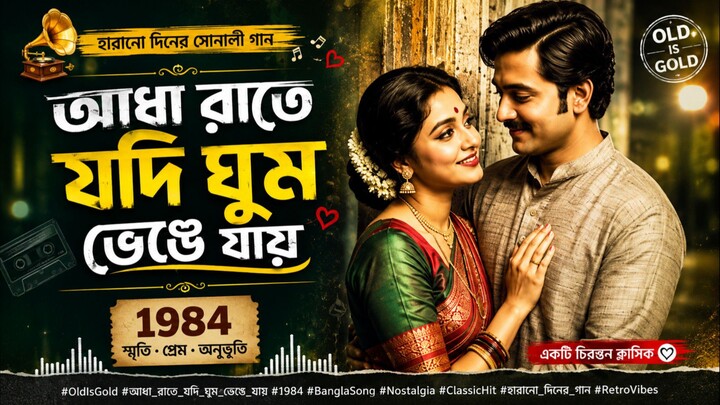 আধা রাতে যদি ঘুম ভেঙে যায় 🌙❤️হারানো দিনের সেই সোনালি গান