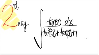 2nd way: trig integral ∫ tan(x)/(tan^2(x)+tan(x)+1) dx