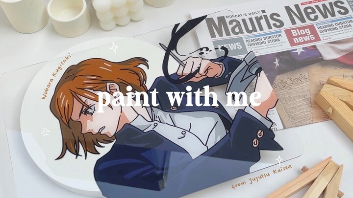 paint with me, nobara kugisaki from jujutsu kaisen anime glass painting ⚒🧸