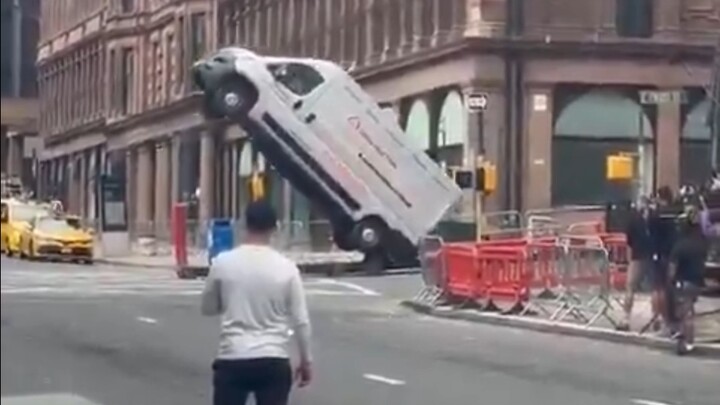 The latest video from the set of Spider-Man: A New Day shows tanks wreaking havoc on the set