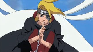 Deidara and Sasuke are fighting, and Afei is watching from the side