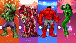 Hulk vs Hulkbuster vs Red Hulk vs She Hulk | Tiles Hop EDM Rush!