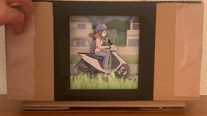 Motorcycle Girl (an animation made only with paper and chopsticks)