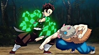 MK Tanjiro pertama Kali Bertemu Babi hutan🗿Berotot AMv Tanjiro Vs Inosuke Phonk Wake up