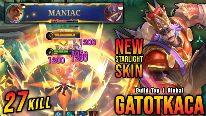 27 Kills!! Nutcracker Monarch Gatotkaca New STARLIGHT Skin!! - Build Top 1 Global Gatotkaca ~ MLBB