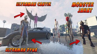 ULTRAMAN CANTIK DAN ULTRAMAN DYNA MELAWAN 3 MONSTER SCP JAHAT - GTA V MOD