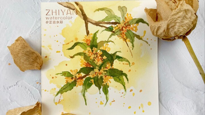 Proses Bunga Cat Air·Golden Osmanthus Fragrant Autumn | Berbagi Tutorial Osmanthus