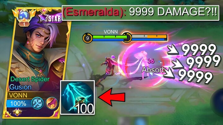 UNLIMITED 9999 DAMAGE😱!! GUSION NEW META BUILD 2024 - Mobile Legends