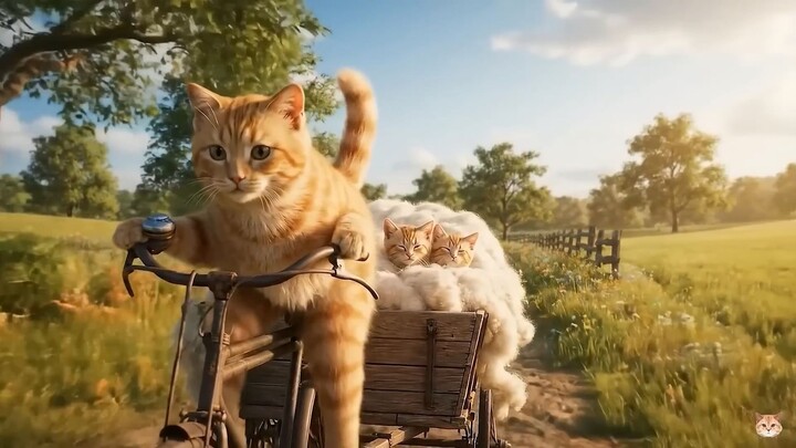 Mama Cat Trims Fur on the Farm and Makes Tiger Hat For Kittens At Home | 03-02-2026