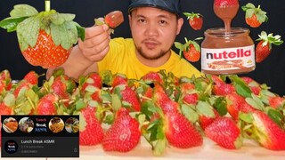 STRAWBERRY DEEP IN NUTELLA | MUKBANG @Lunch Break ASMR