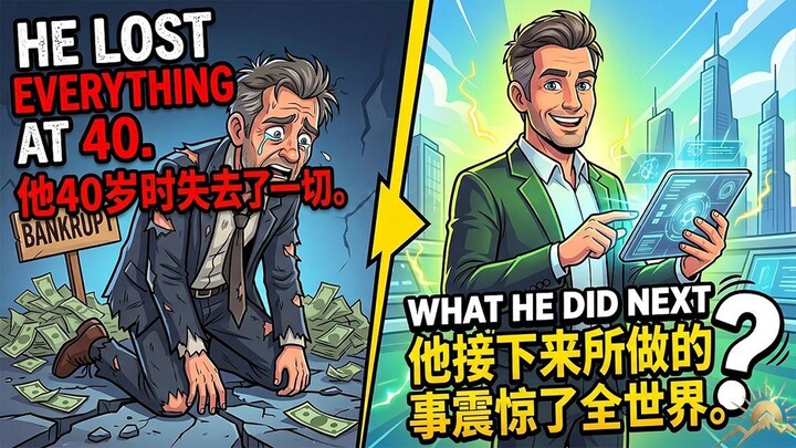 He Lost Everything at 40. What He Did Next Shocked the World./他40岁时失去了一切。他接下来所做的事震惊了全世界。