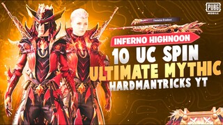 INFERNO HIGHNOON 10 UC SPIN ULTIMATE SET | UPGRADEABLE AWM SKIN | NEW ULTIMATE MYTHIC PUBG MOBILE