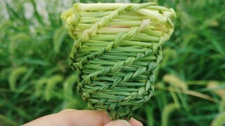 قفص صراصير منسوج من عشب ذيل الكلب، عشب ذيل الكلب منسوج