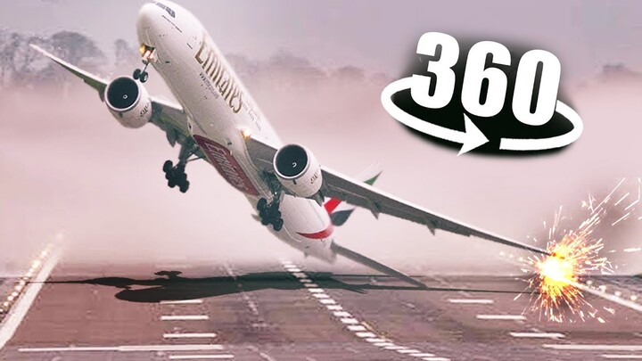 360° - SCARY Plane TAKE OFF!